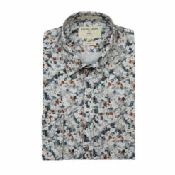 Racing Green Floral Print Shirt For Male