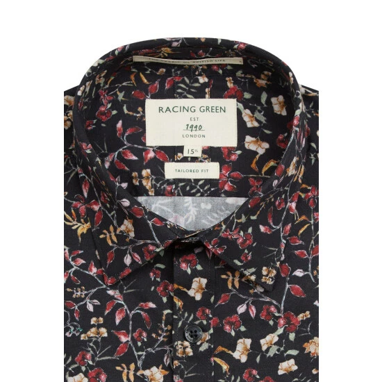 Racing Green Winter Floral Print Shirt For Male 2 Racing Green Winter Floral Print Shirt For Male - Image 2