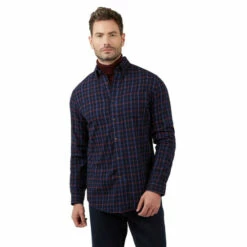 Racing Green Long Sleeve Leston Winter Tattersall Shirt For Male