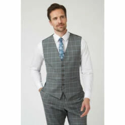 Racing Green Check Waistcoat For Male
