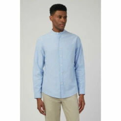 Racing Green Grandad Collar Oxford Shirt For Male