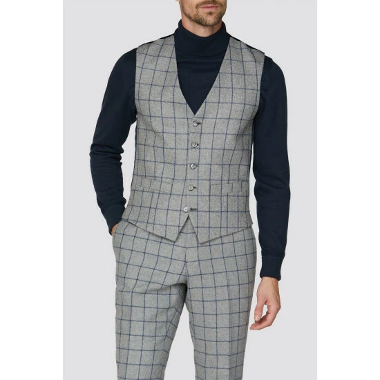 Racing Green Windowpane Heritage Tweed Waistcoat For Male 4 Racing Green Windowpane Heritage Tweed Waistcoat For Male - Image 4