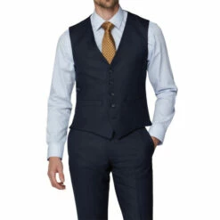 Racing Green Textured Tailored Fit Waistcoat For Male