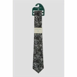 Racing Green Outline Floral Tie For Male