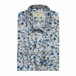 Racing Green Ornate Floral Shirt For Male