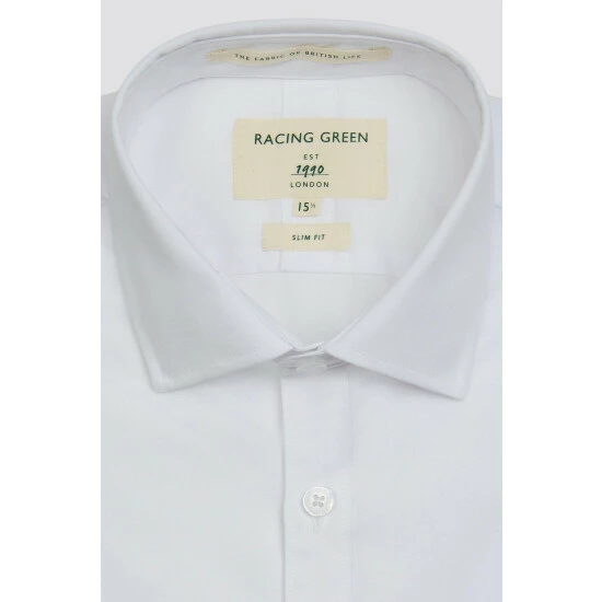 Racing Green Poplin Slim Fit Shirt For Male 2 Racing Green Poplin Slim Fit Shirt For Male - Image 2