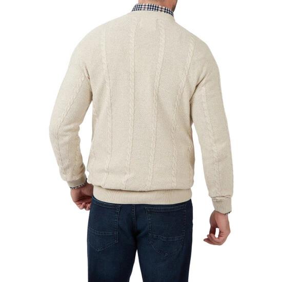 Racing Green The Stewart Crew Neck Cable Jumper For Male 2 Racing Green The Stewart Crew Neck Cable Jumper For Male - Image 2