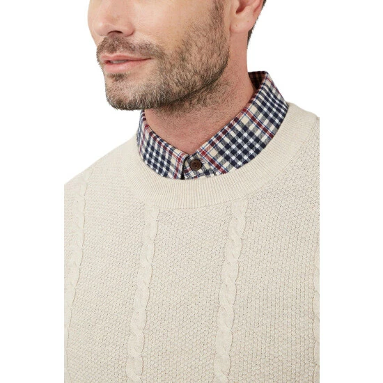 Racing Green The Stewart Crew Neck Cable Jumper For Male 4 Racing Green The Stewart Crew Neck Cable Jumper For Male - Image 4