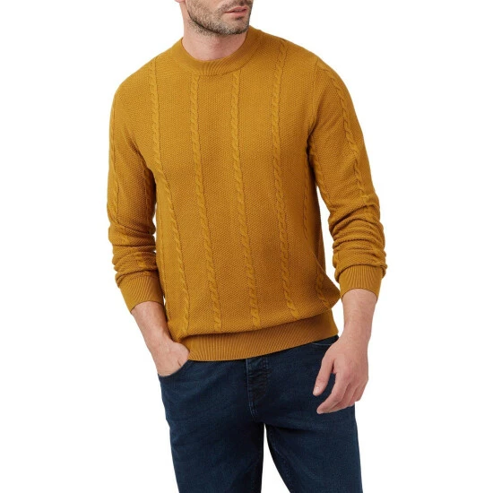 Racing Green The Stewart Crew Neck Cable Jumper For Male 8 Racing Green The Stewart Crew Neck Cable Jumper For Male - Image 8
