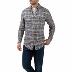 Racing Green Long Sleeve Leston Gingham Plaid Check Shirt For Male