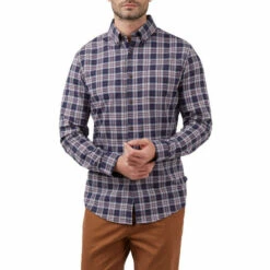 Racing Green Long Sleeve Leston Linear Tartan Shirt For Male