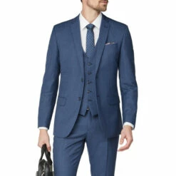 Racing Green Texture Wool Blend Tailored Suit Jacket For Male