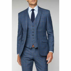 Racing Green Windowpane Tailored Fit Suit Jacket For Male