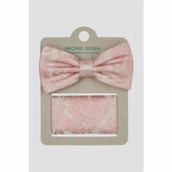 Racing Green Paisley Jacquard Tie And Handkerchief Set For Male